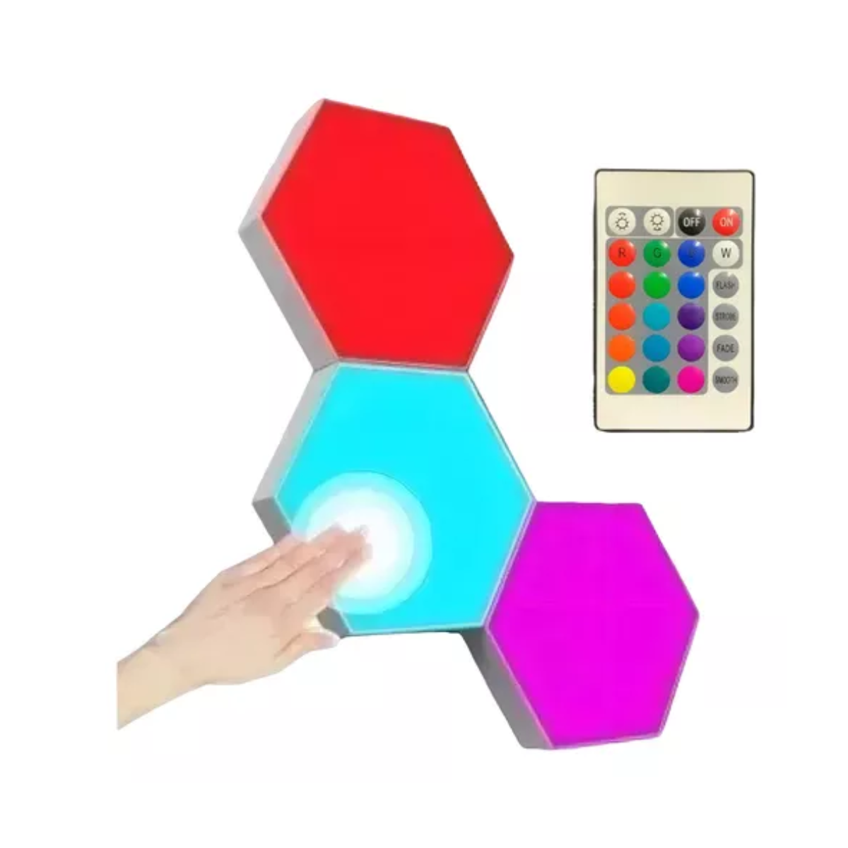 Vista 4 de Set luces led hexagonales 6P-L